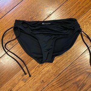 Black Athleta Full Scrunch Bathing Suit Bikini Bottom Size Small